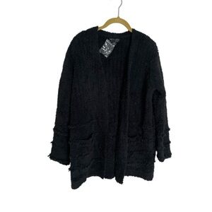 Barefoot Dreams Black Soft Fringe Trim Cardigan XS NWOT